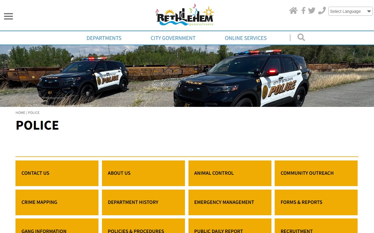Bethlehem Police Department resources connected to the Bethlehem jail roster and inmate records