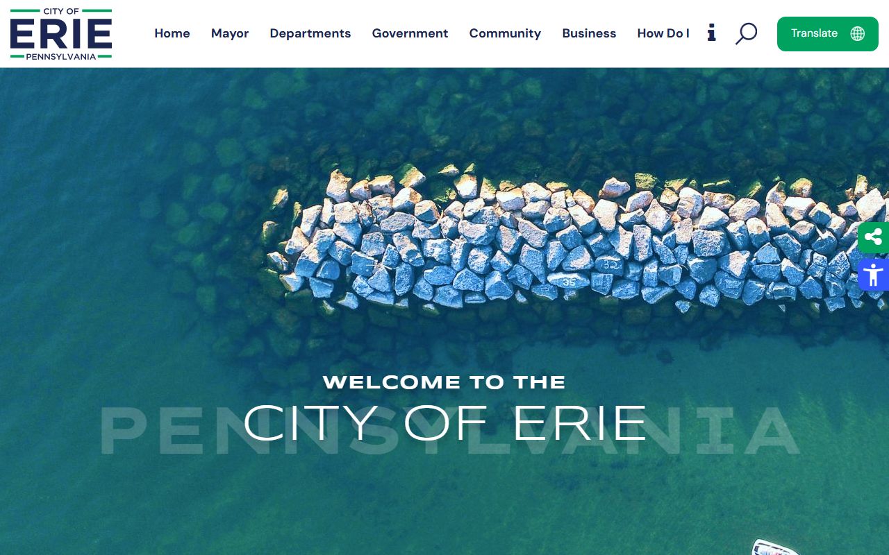 City of Erie government website resources related to the Erie jail roster