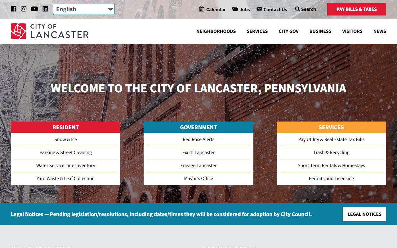 City of Lancaster government and police department for Lancaster jail roster searches