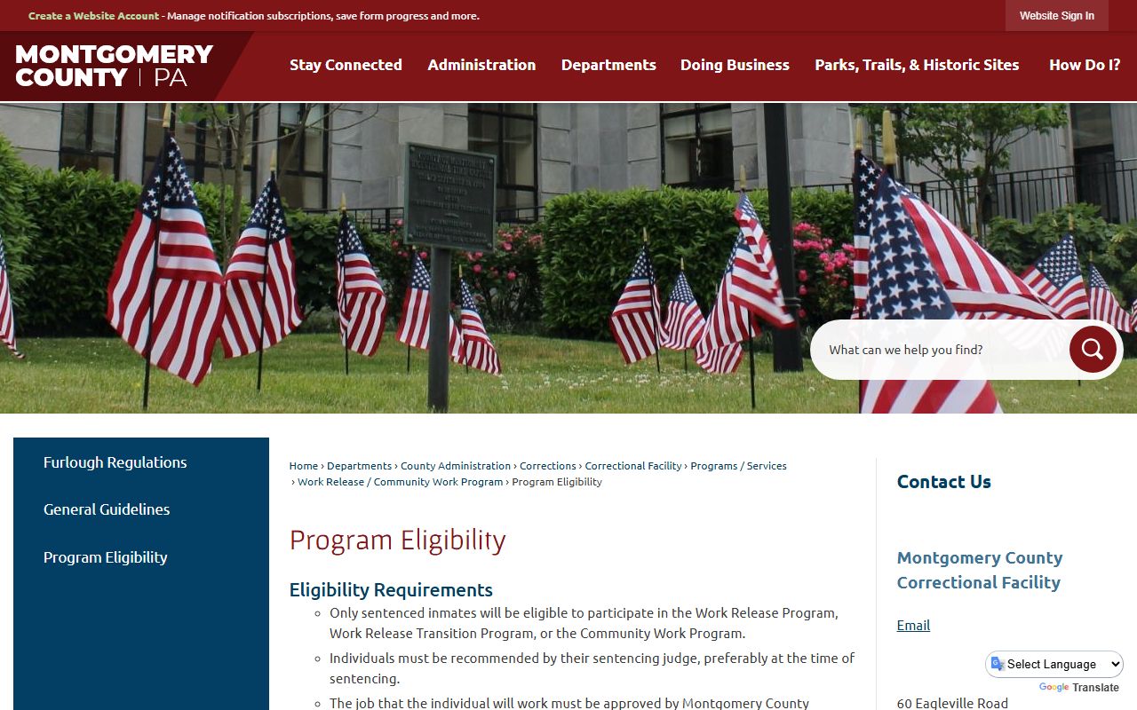 Montgomery County Correctional Facility programs for Lower Merion jail roster inmates