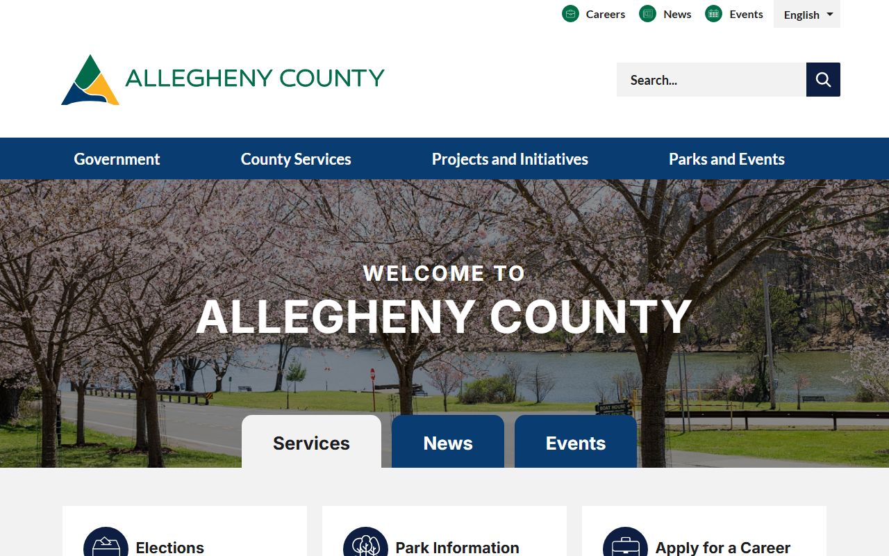 Allegheny County government website for jail roster and public records access