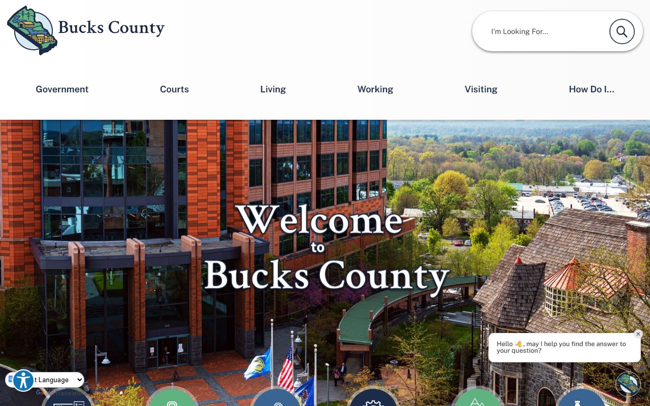 Bucks County government website for jail roster and correctional facility records