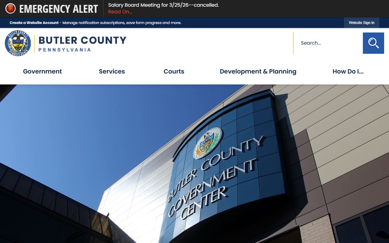 Butler County government website for jail roster and prison records