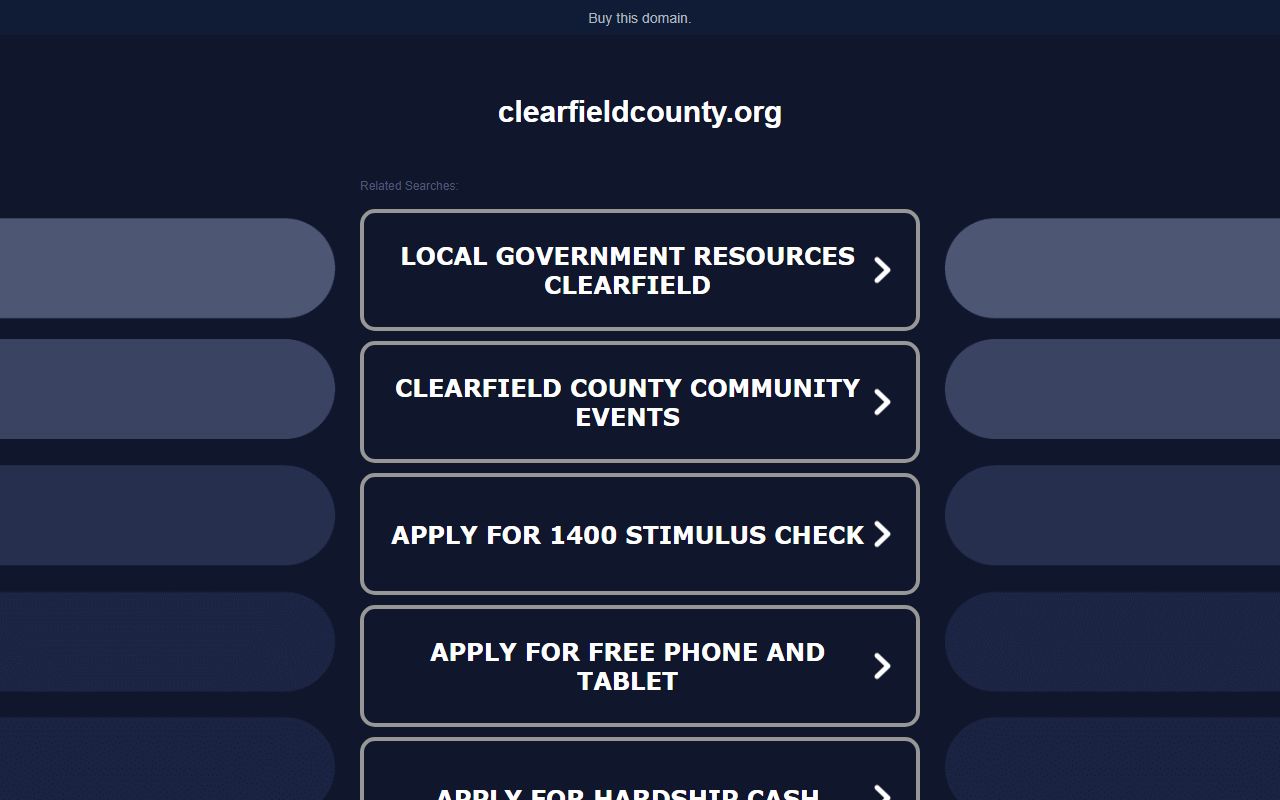 Clearfield County government website for Clearfield County jail roster information