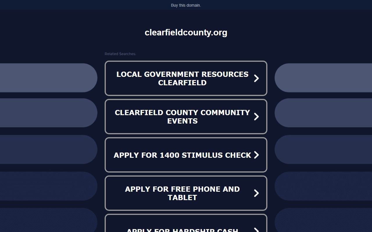 Clearfield County Sheriff's Office page for jail roster and inmate information