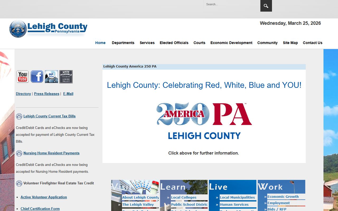 Lehigh County government website for public records and jail roster access