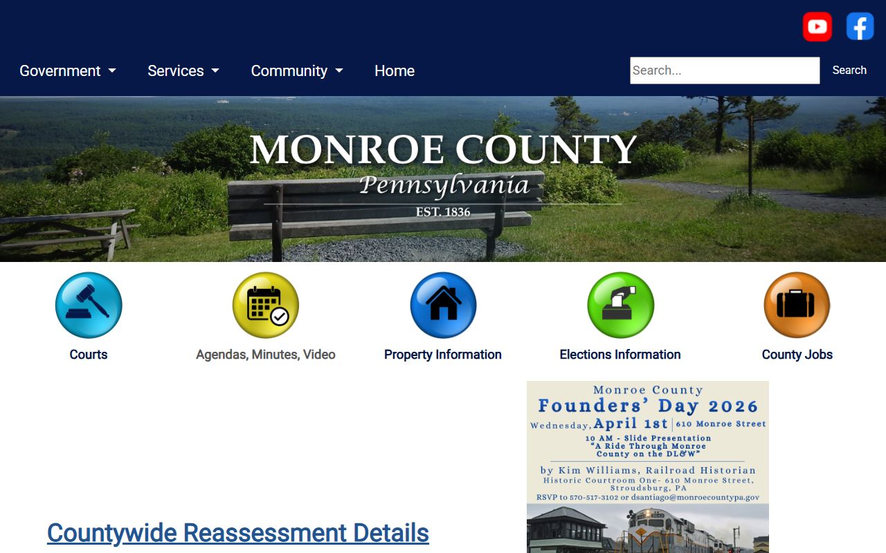 Monroe County government website for jail roster and inmate records