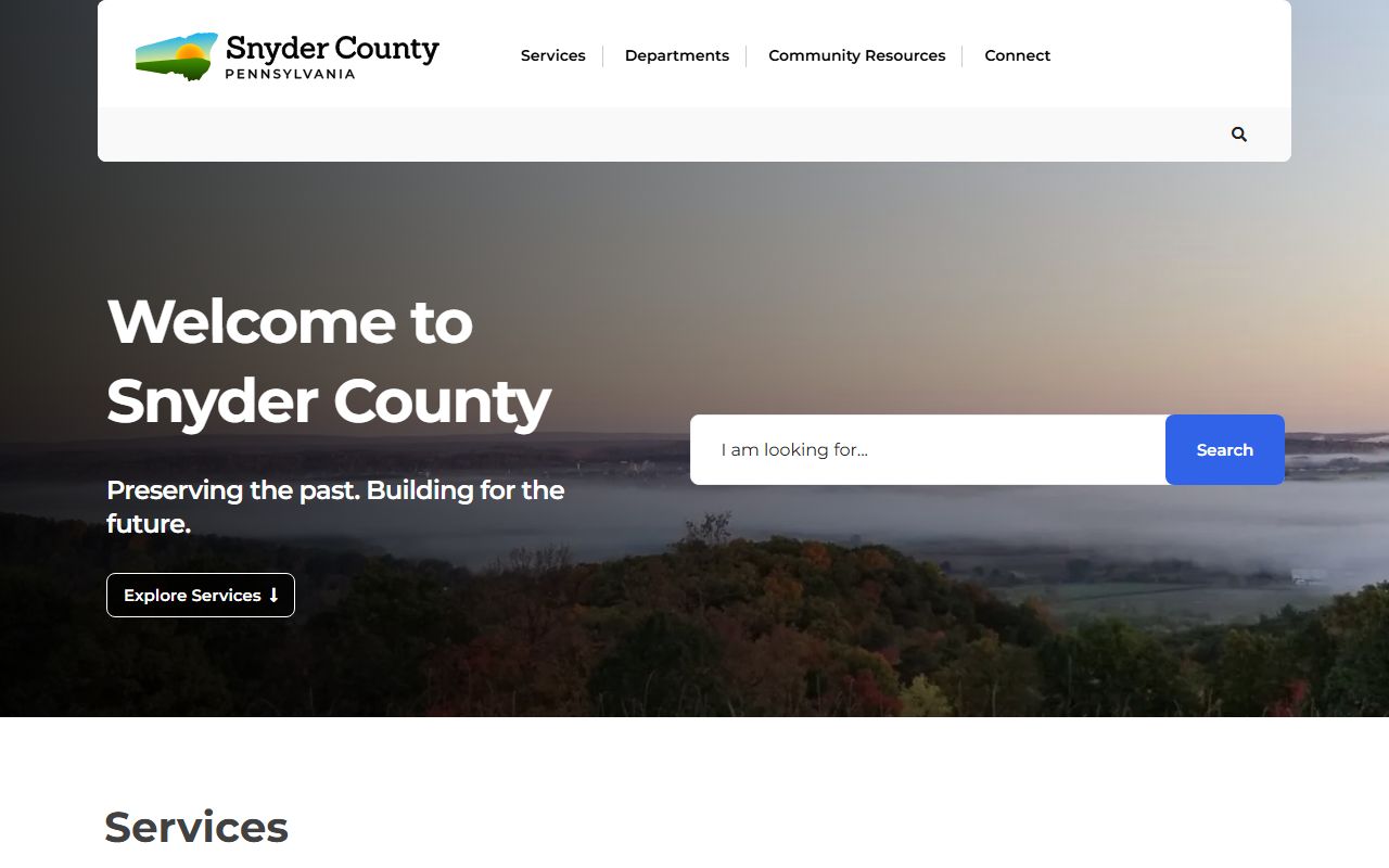 Snyder County government website for jail roster and inmate records